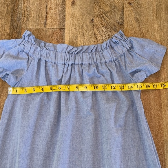 Vineyard Vines Off The Shoulder Blue/Red Embroidered Dress - Picture 6 of 9